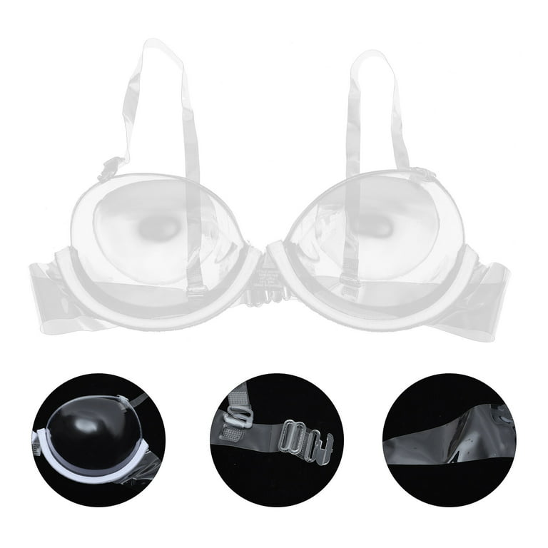 Hemoton Invisible Transparent Ultra-fine Shoulder Strap Plastic Bra  Disposable Underwear Bra (36) 