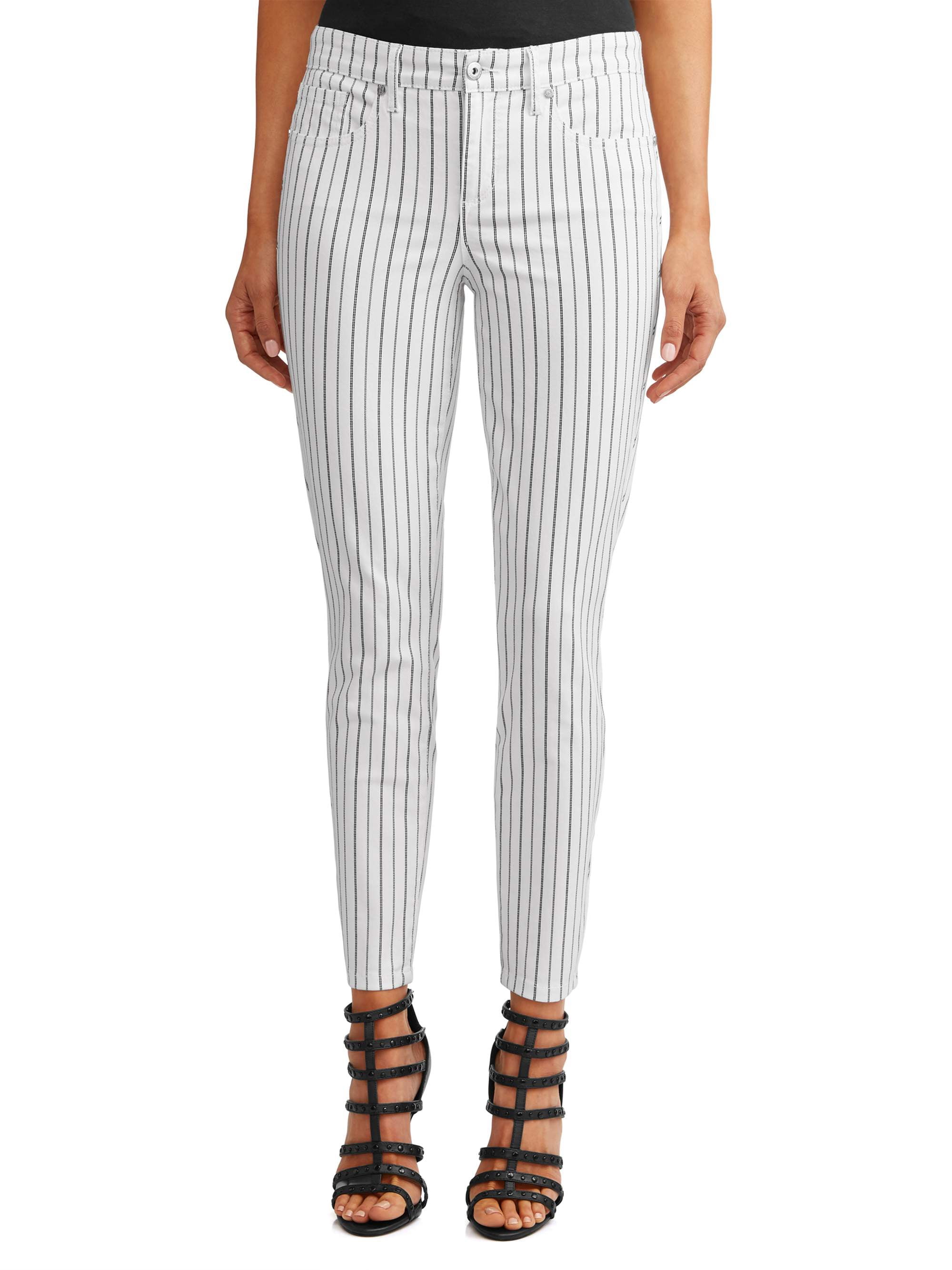 white pinstripe jeans