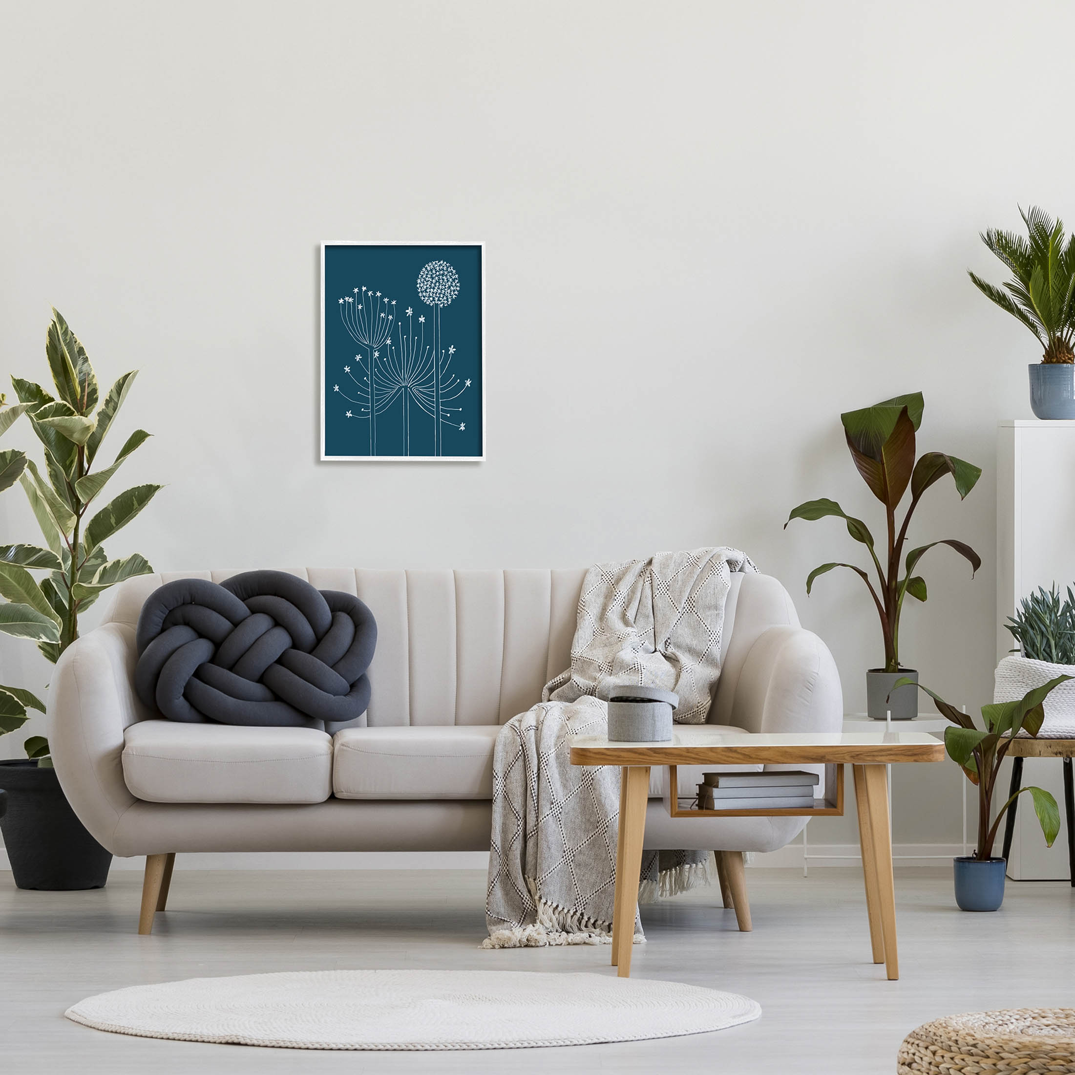 Stupell Industries Varied Dandelion Wild Plant Petals Graphic Art White Framed Art Print Wall Art, Design by Alicia Longley