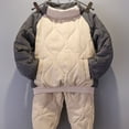 thumbnail image 6 of Godderr 2Pcs Kids Baby Boys Fleece Sweatshirt Jogger Pants Set Autumn Winter High Collar Toddlers Sweatsuit Sweatpants Outfit Infant Thick Warm Tracksuits Set for 12M-10Y, 6 of 7