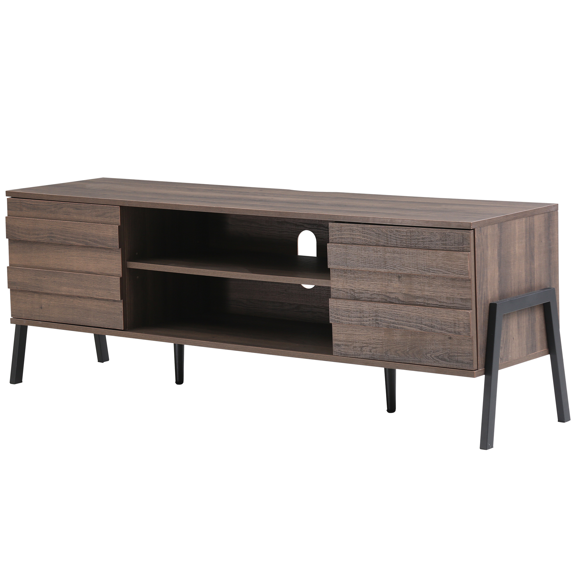 Wampat TV Stand Midcentury Modern Wood Entertainment Center for TVs up