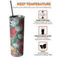 thumbnail image 6 of 20oz Pioneer Flower Floral Print Pattern Skinny Tumblers Stainless Steel Tumbler with Lid and Straw,Vacuum Insulated Double Wall Travel Tumbler Cups with Cleaning Brush for Coffee,Tea, 6 of 6