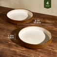 thumbnail image 4 of Famiware 4 Pieces 8.1" Stoneware Pasta Bowls, Microwave & Dishwasher Safe, Cream & Cocoa, 4 of 6