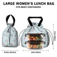 thumbnail image 5 of Pioneer Flower Floral Print Pattern Drawstring Lunch Bag Women - Drawstring Lunch Bag Insulated for Work Office - Stain-Resistant Large Lunchbags for Women with Multi-Pockets, 5 of 6