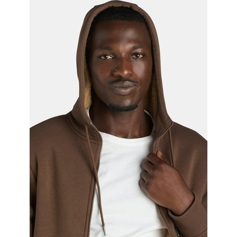 George Men s Big Men s High Pile Fleece Lined Jacket with Hood Sizes S 3XL Walmart