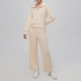 thumbnail image 6 of Baqcunre Sweatsuit Set Quarter Zip Oversized Sweatshirt Wide Leg Sweatpant Set Tracksuit Womens Fashion Fall Outfits Women Trendy Two Piece Sets For Women 2 Piece Fall Sets For Women,Beige,S, 6 of 7