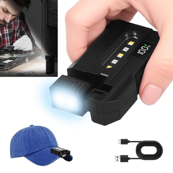 TMWEFUSC 1200 mAh Rechargeable Mini Magnetic EDC Flashlight LED Display Pocket Light Portable for Home Emergency
