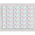 thumbnail image 1 of Aqua and Coral Tapestry, Vintage Blue Shaded Teapots with Dots and Thriving Romantic English Roses, Wall Hanging for Bedroom Living Room Dorm Decor, 60W X 40L Inches, Multicolor, by Ambesonne, 1 of 2