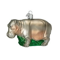 Old World Christmas Zoo and Wildlife Animals Glass Blown Ornaments for Christmas Tree Hippopotamus