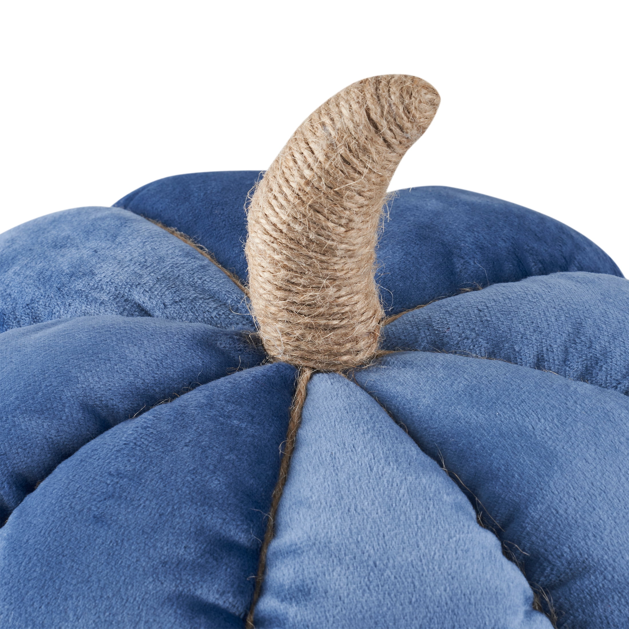 Way to Celebrate 9" x 9" Blue Fall Solid Print Harvest Velvet Throw Pillows