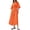 Orange, variant on Sngxgn Dresses for Women Front Tie Cap Sleeves V Neck Midi Bodycon Dress(Green,S)