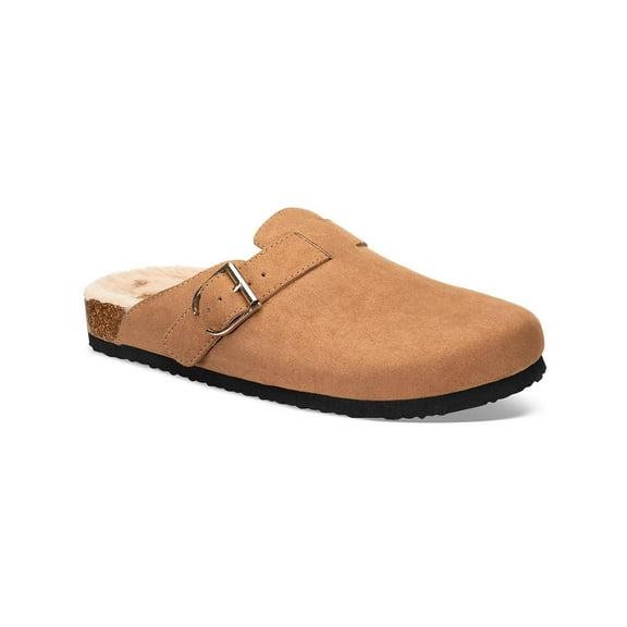 Sun   Stone Womens PERLAA Faux Suede Slip On Slide Slippers