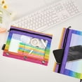 thumbnail image 4 of 2 Pack Flip Folders with Clear PVC Window Binder Pouches 3-Ring Binder Organizer for Office & Home Watercolor Rainbow Colors, 4 of 6