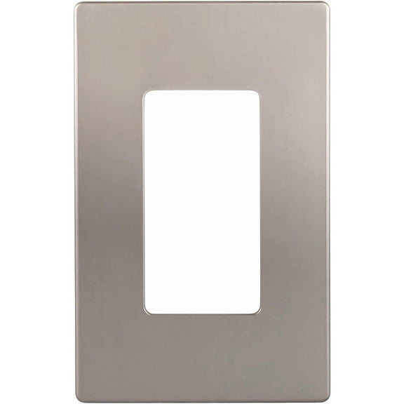ENERLITES Elite Series Screwless Decorator Wall Plate Child Safe Outlet Cover, Size 1-Gang, Unbreakable Polycarbonate Thermoplastic, SI8831-NK, Nickel