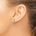 thumbnail image 3 of Auriga Sterling Silver Antique Cushion Blue Topaz and Diamond Stud Earrings for Women, 3 of 6