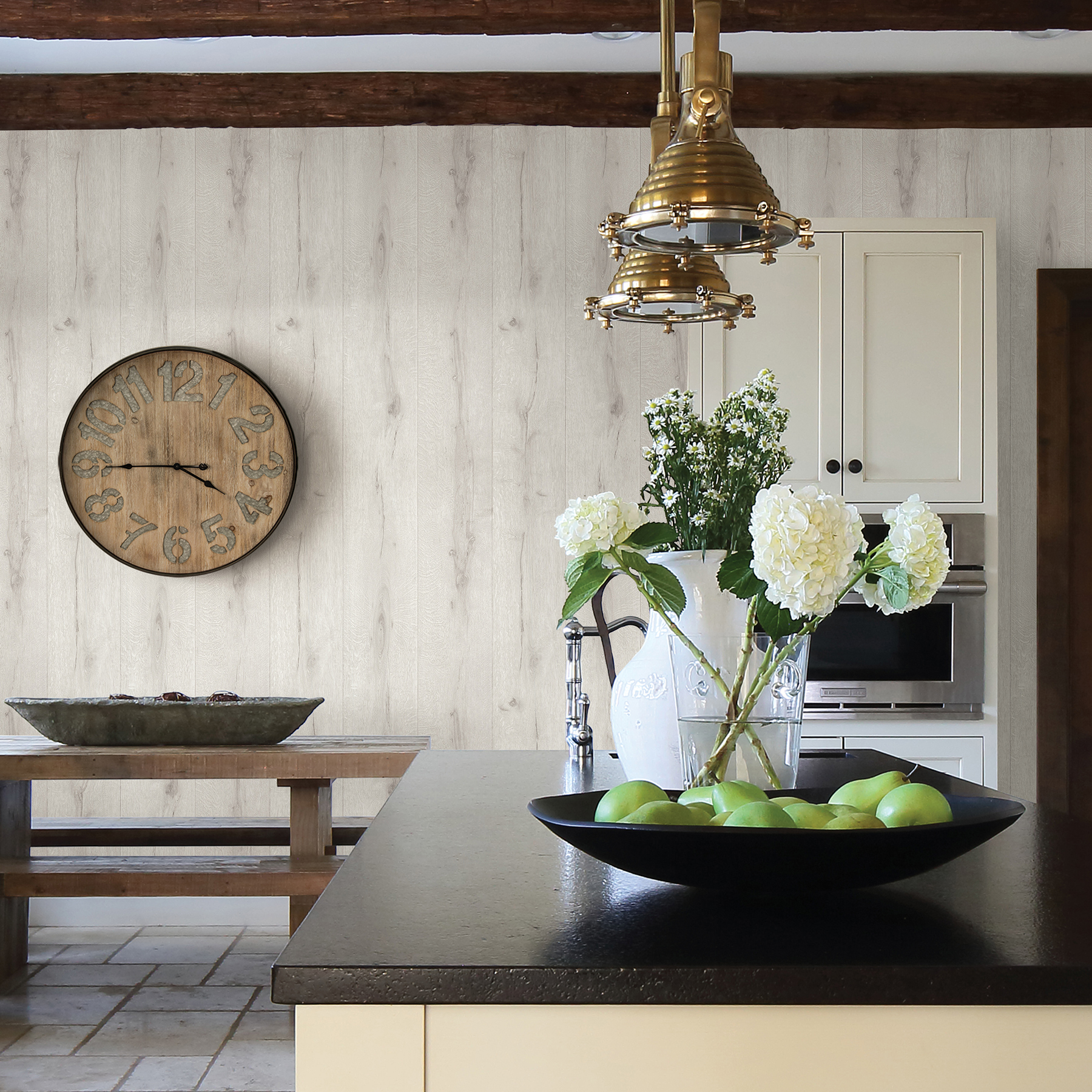 Advantage Appalacian Cream Wood Planks Wallpaper