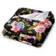 thumbnail image 2 of Colorful Peony Flowers Print Fleece Throw Blanket Ultra Soft Cozy Decorative Flannel Blanket All Season for Home Couch Bed Chair Travel 50x40in, 2 of 6