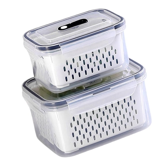 Ciwanning Multiple Size Fruit and Vegetable Container with Removable Colander for Better Cleaning and Storage Space Saving