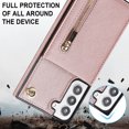 thumbnail image 5 of Allytech Crossbody Case for Samsung Galaxy S23 6.1", PU Leather Protective Credit Card Holder Zipper Purse Kickstand Handbag Case with Shoulder Strap Women Girl Cover for Galaxy S23 2023, Rosegold, 5 of 12