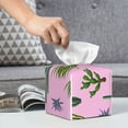 thumbnail image 4 of Tissue Box Cover, Cactus aloe vera Leather Tissue Box Holder - Tissue Case Facial Paper Organizer for Bathroom, Vanity Countertop, Tabletop, Car, Night Stands,, 4 of 5