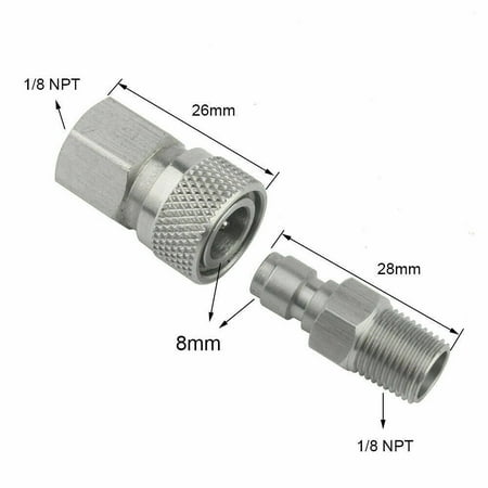 

Paintball PCP 8mm Quick Release Disconnect Coupler 1/8NPT Fitting Male&Female