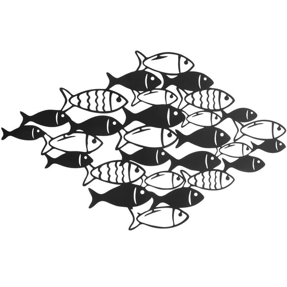 Fish School Metal Wall Art Wall Sculpture Fish Wall Decor Coastal Style Metal Wall Decor