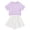 Light Purple, variant on OOOUM Girls 2 Piece Athletic Outfits Raglan Short Sleeve Crop Top High Waist Pleated Flowy Skort Kids Quick Dry Tennis Running Sport Clothing Blue 6-7 Years