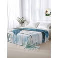 thumbnail image 5 of Sea Turtle Blue Queen Size Flat Sheet, Wrinkleproof & Fadeproof Cooling Flat Bed Sheet Only, Coastal Ocean Seaweed Wooden Grain Breathable Soft Bedding Top Sheets 90 x 102 Inches, 5 of 8