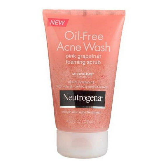 Neutrogena Oil-Free Acne Wash Foaming Scrub, Pink Grapefruit - 4.2 Oz, 3 Pack