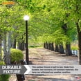thumbnail image 4 of Sunlite 12" Decorative Outdoor Fixture, Medium Base (E26) Socket,120 Volts, Mounts on 3" Post (Not Included), UL Listed, Prismatic Clear Globe, Black Base, 4 of 5