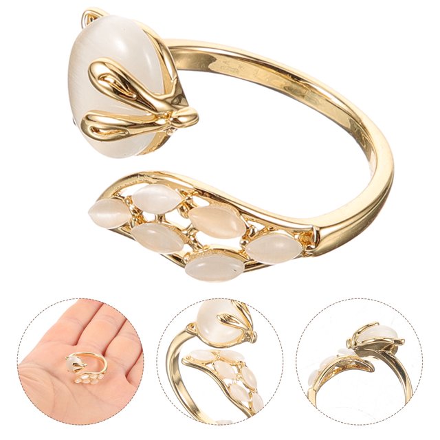 KAKOWELY Anillo Abierto Decorativo Con Piedra Y En Tono Dorado Para Mujer