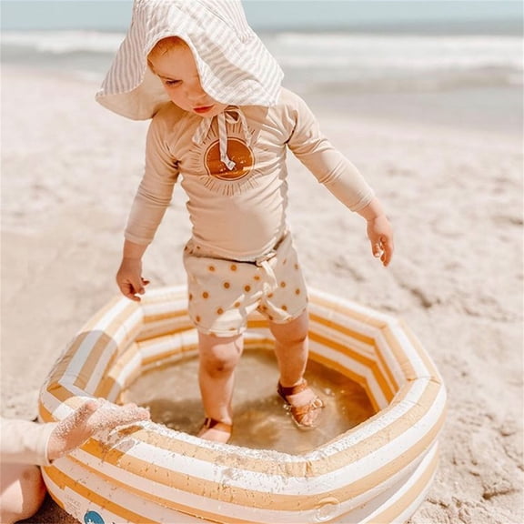 Toddler Swimsuit Boy Boys Long Sleeve Three Piece Rash Guard Set Boys Bathing Suit Beige 2-3 Years