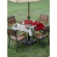 thumbnail image 3 of Outdoor Tablecloth with Umbrella Hole and Zipper, Red Christmas Snowman Square Table Cloth 54x54 Inch Waterproof Tablecloth, Xmas Snowflake Tree Winter Picnic Table Cover for Patio Camping, 3 of 7