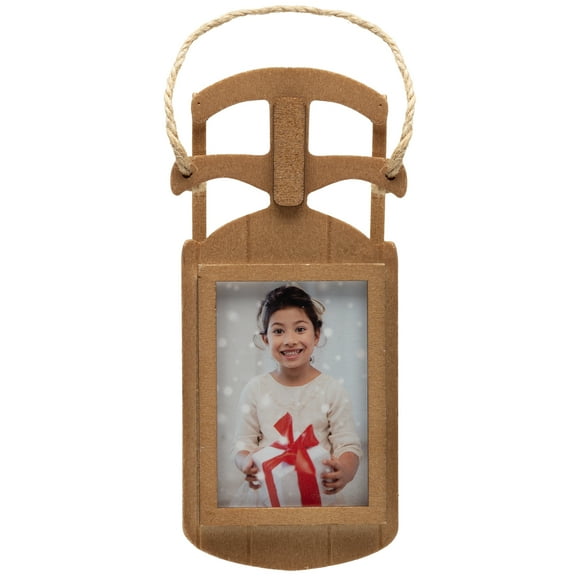 Fine Photo Gifts Wooden Sled 2x3 Photo Ornament