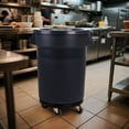 thumbnail image 5 of 32 Gallon Outdoor Rolling Trash Can with Lid and Sturdy Handle, Round Garbage Can for Backyard, Patio, Garage, and Kitchen, 5 of 9