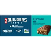 CLIF BUILDERS Protein Bars Chocolate Mint Flavor, Plant Protein, Gluten Free Bars, 12ct