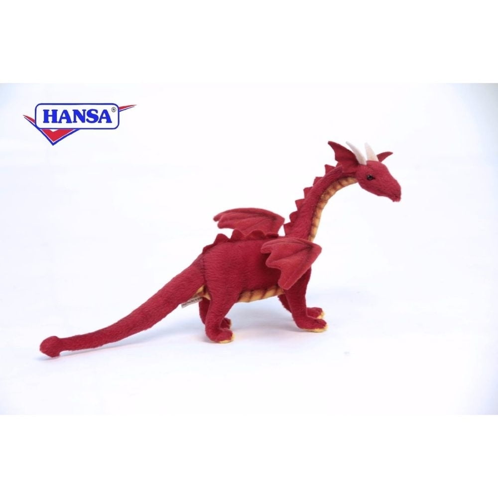 Hansa 30cm Red Dragon Plush Soft Toy 5937 for sale online