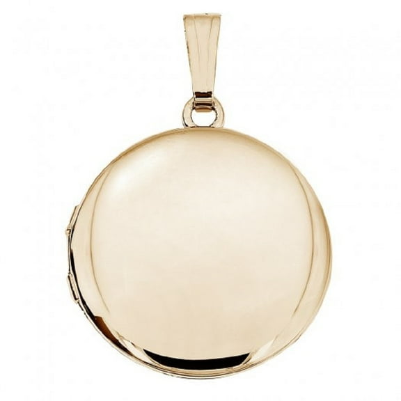 Picturesongold.Com 14K Yellow Gold Filled Round Locket Necklaces Unisex-Adult - 3/4 inch x 3/4 inch