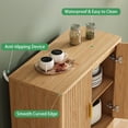thumbnail image 6 of FANRAL 30" Wide Fluted Sideboard Buffet Cabinet with 2 Doors,Adjustable Shelves,X-Shaped Base Mid Century Modern Storage for Kitchen Living Room Dining Room,Natural Oak Storage Cabinet, 6 of 8