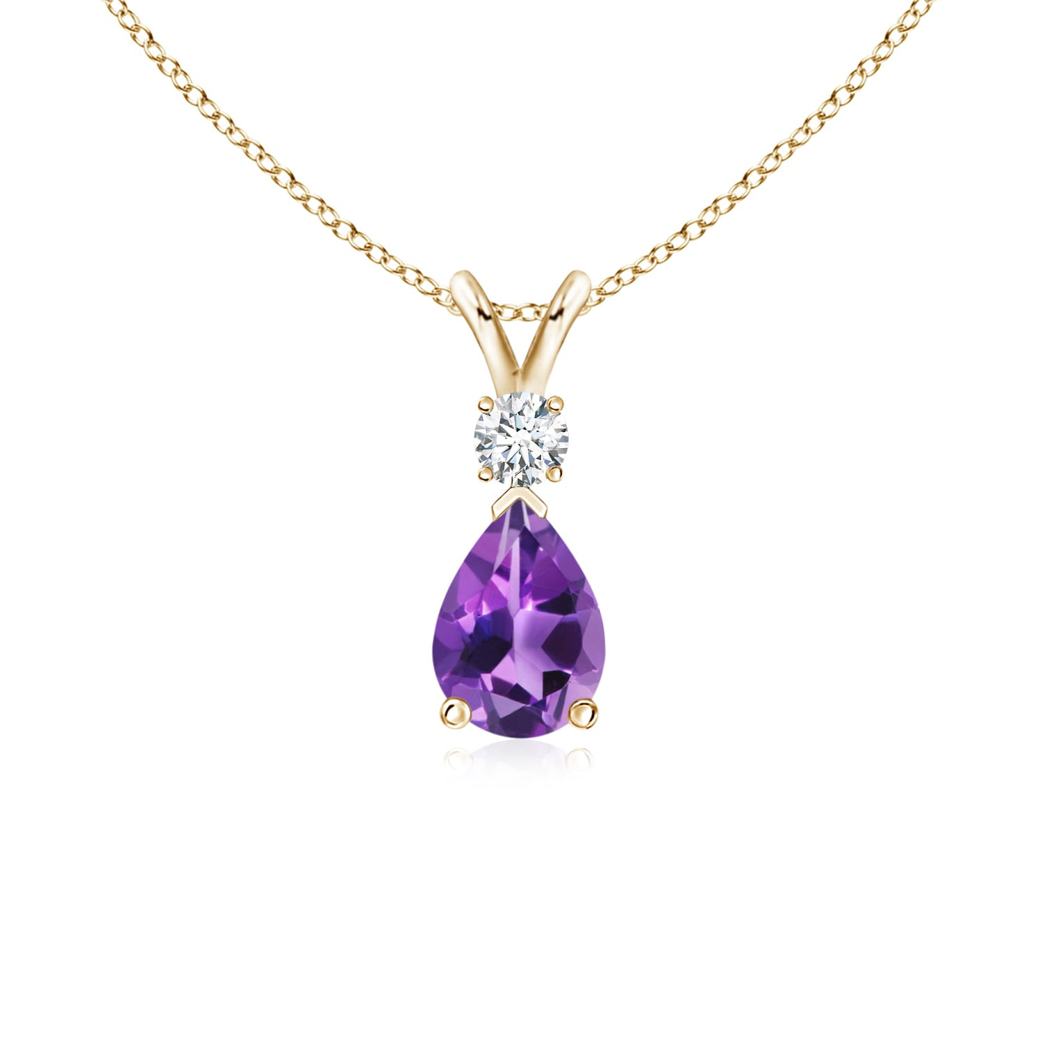 Genuine Amethyst Gold Plated Pendant For Women Charm 4 Carat Chakra Healing February Birthstone Necklace