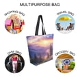thumbnail image 7 of FORMRS Womens Canvas Tote Bag with Zipper Inner Pocket Shoulder Handbag, Beautiful Mountain, 7 of 7