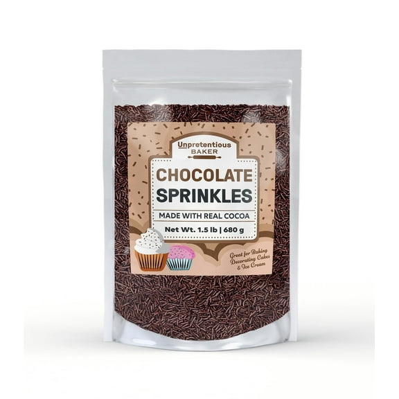 Chocolate Sprinkles, Made with real cocoa, Decorative Dessert Topping 1.5 Lb