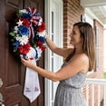 thumbnail image 6 of geerera 4th of July Patriotic USA Flag Wreath Sash, Red White Blue Star Stripe Satin Ribbon for Front Door Wreath, Fence & Independence Day Decor,56", 6 of 6