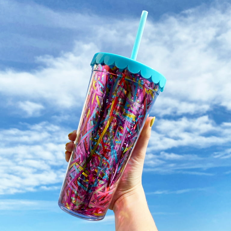22oz Acrylic Tumbler With Smooth Lids And Straws Plastic Skinny