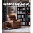 thumbnail image 1 of Oversized Swivel Recliner Chair with 360° Rotation & Rocking Function, Manual Reclining Lounge Chair with Heat and Massage, PU Leather Seat for Living Room, Bedroom & Nursery, Retro Brown, Khaki, Grey, 1 of 8