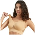 thumbnail image 3 of HCNTES Sports Bras for Women Plus Size Seamless Comfort Bras Wirefree Full Coverage Yoga Bras Plus Size Sleep Bra（Khaki,5XL), 3 of 5