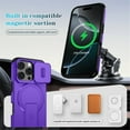 thumbnail image 3 of Case for iPhone 16 Pro Max 6.9" with Invisible Fold Holder Stand, MagSafe Magnetic Wireless Charging,Sliding camera casing,Shockproof Dropproof Tough Rugged Protective Case Cover,Purple, 3 of 10