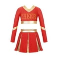 thumbnail image 1 of Yartina Hauts Courts à Manches Longues pour Filles avec Jupes Tenues de Performance Uniforme de Cheerleading pour Enfants Danse Rouge 8, 1 of 7