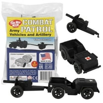 TimMee COMBAT PATROL Willys & Artillery - Black 4pc Playset USA Made