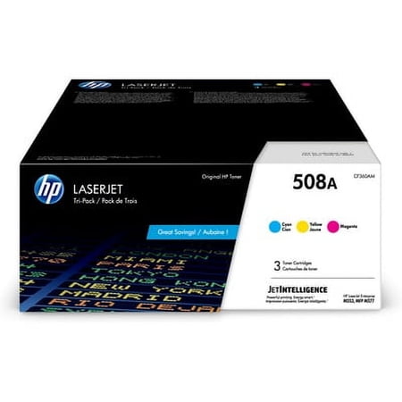 UPC: 0193808475146 | HP 508A (CF360AM) Toner Cartridges – Cyan  Magenta  Yellow (3 pack)